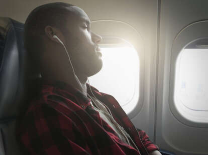 Relaxed airline passenger