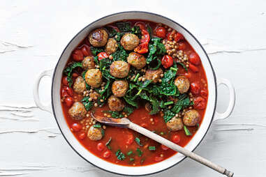 Harissa Meatballs with Lentils 