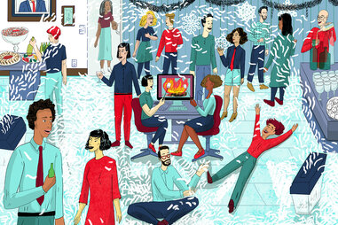 Office Holiday Party Panorama