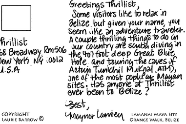 Belize postcard Thrillist