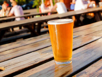 pint of beer in brewery