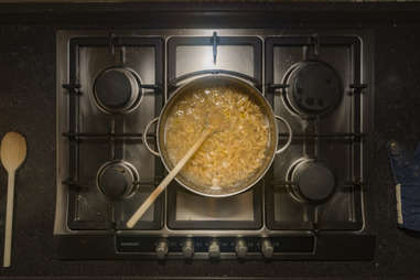 boiling pot of pasta