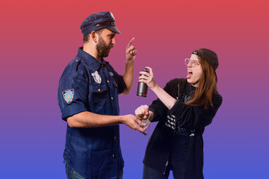 cop and grafitti artists