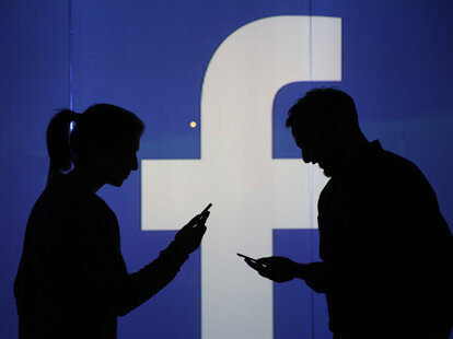 facebook users in silhouette