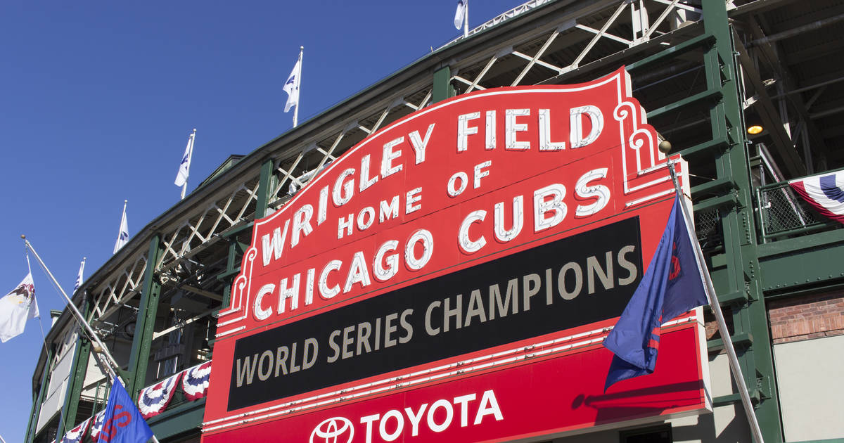 Banners Fly at Wrigley Field, Chicago after Cubs World Series Win