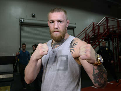 Conor McGregor posing for UFC fight photo