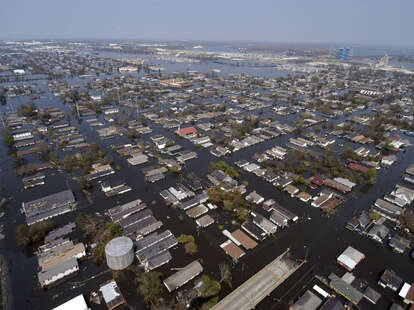 aerial photo of katrina flooding in new orleans