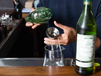 Bartender making cocktail