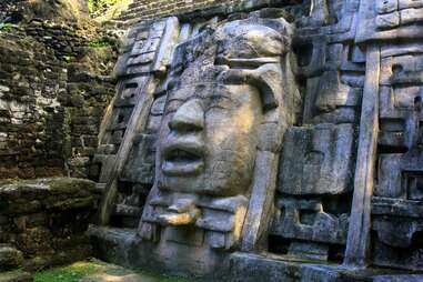 Mask Temple in Lamanai, Belize