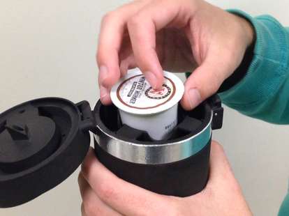 Fill a Thermos Travel Cup in a Keurig Coffee Maker 