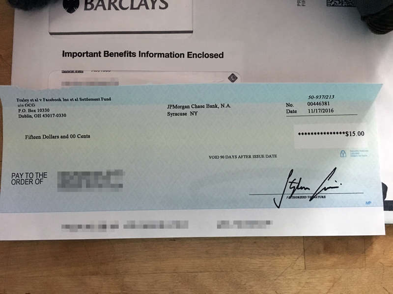 Check 15 Fraley vs Facebook: Facebook Users Get $15 Checks in Class Action ...