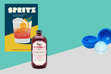 Spritz book, Smoked honey whiskey sour cocktail syrup, Death Star ice mold