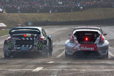 Ken Block, on the left, at World RallyCross in Germany