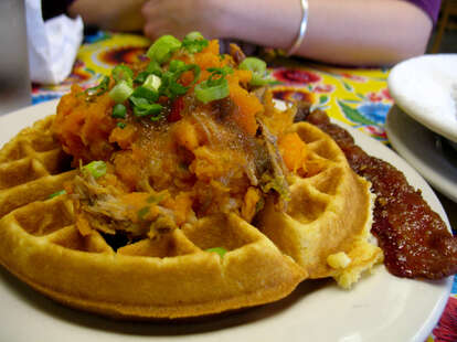 Elizabeth's Restaurant New Orleans waffle praline bacon