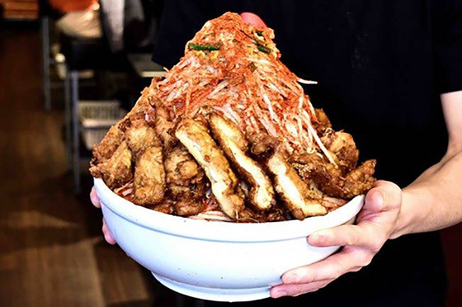 Massive 50 Pound Ramen Bowl Is Topped With An Entire Ostrich Egg