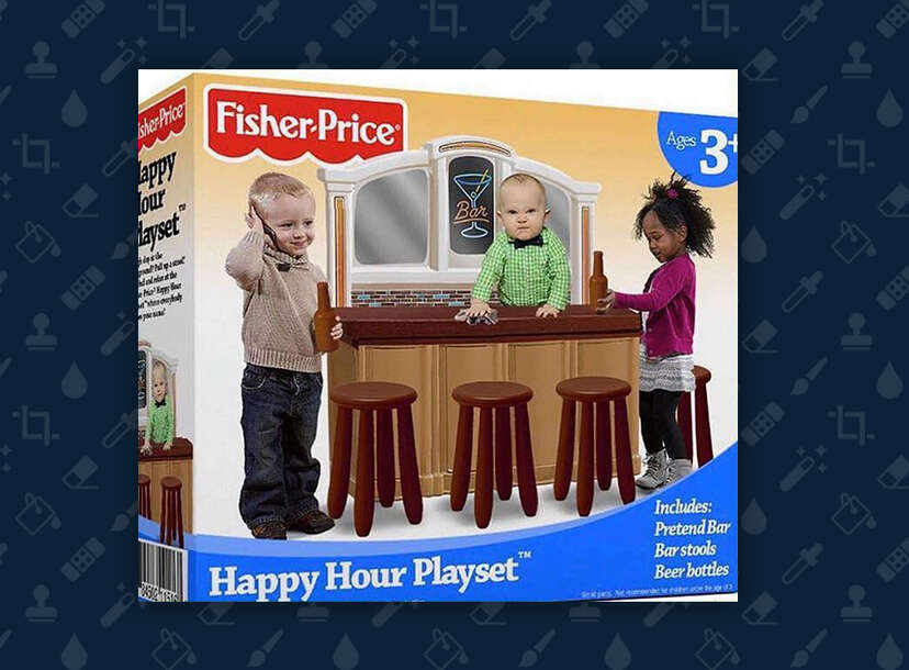 Fisher price happy hot sale hour playset image