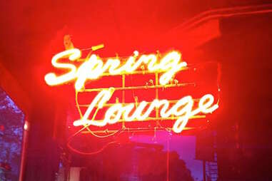 Spring Lounge fluorescent sign