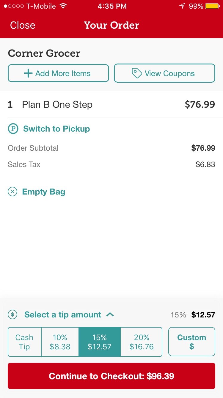 NYC's Corner Grocer Sells Plan B on Seamless Thrillist