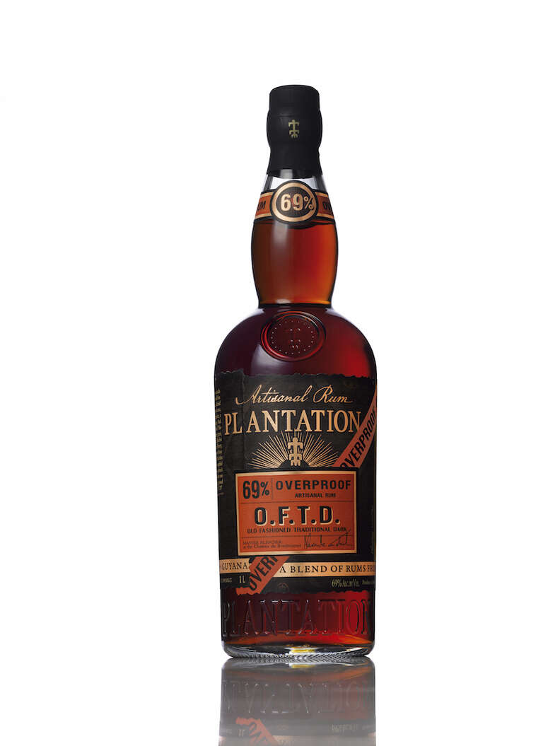 bottle of Plantation O.F.T.D. Rum