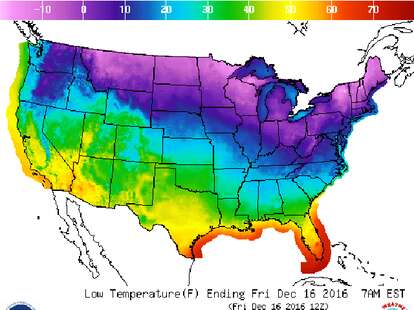 Cold Weather Snap East Coast December 2016