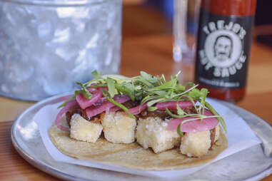 Black pepper tofu taco