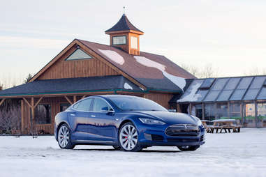 Tesla P90D on snow