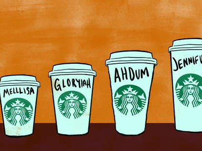 Starbucks cups with misspelled names