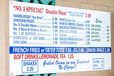 Keller's Drive-In Menu