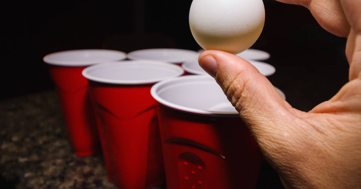 Tower Pong Tailgating Drinking Game with Cups and Ping Pong Balls 