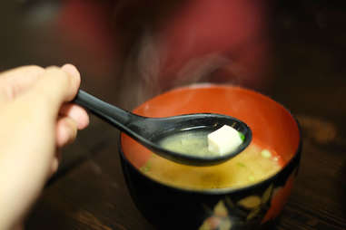 Miso soup in a bowl