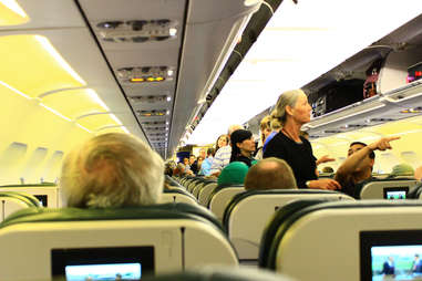 People boarding airplane