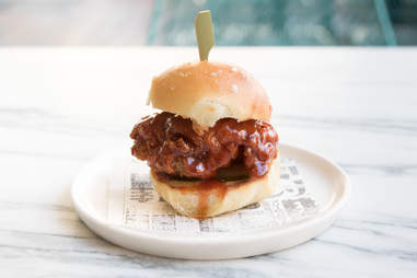 top knot hot fried chicken sandwich