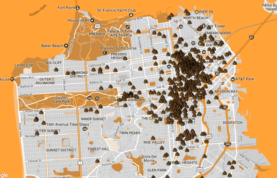 San Francisco Human Waste Map Human Wasteland Map Plots All Of San Francisco's Poop - Thrillist