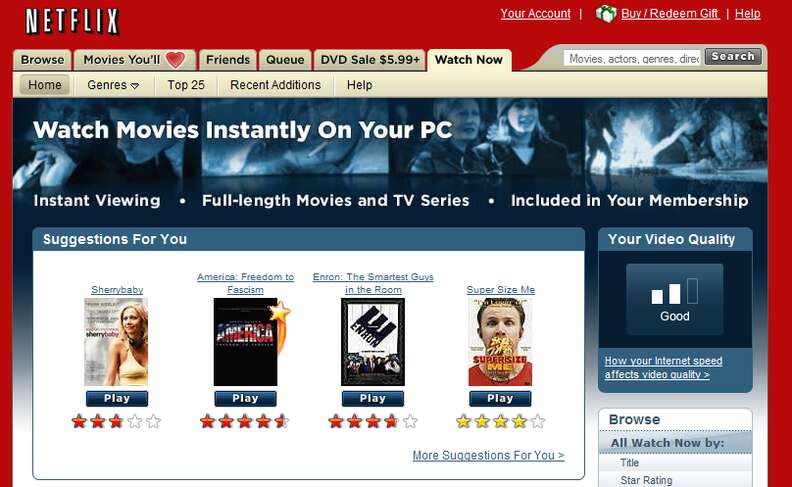 netflix watch now 2007
