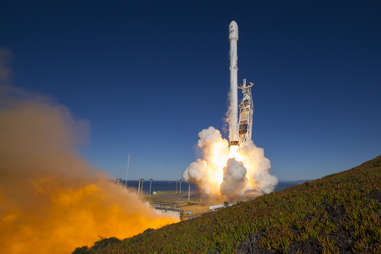SpaceX Rocket During Launch