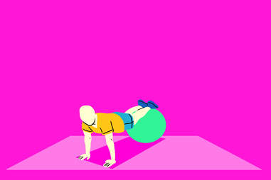 exercise ball planks