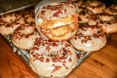 donut breakfast sandwich from birdie's