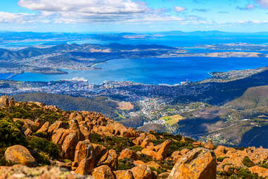 Mount Wellington peak. Tasmanian Island, Australia