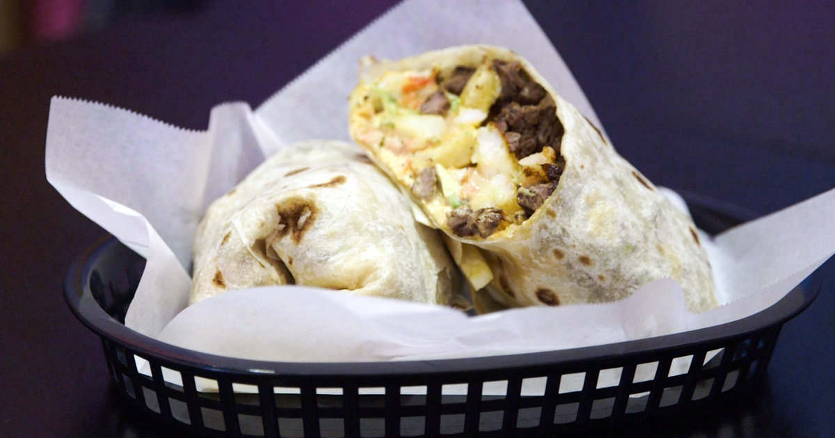 Inside Lucha Libre Taco Shop's Surfin' California Burrito in San Diego