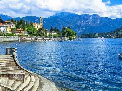 panoramic view of lago di como, tremezzina