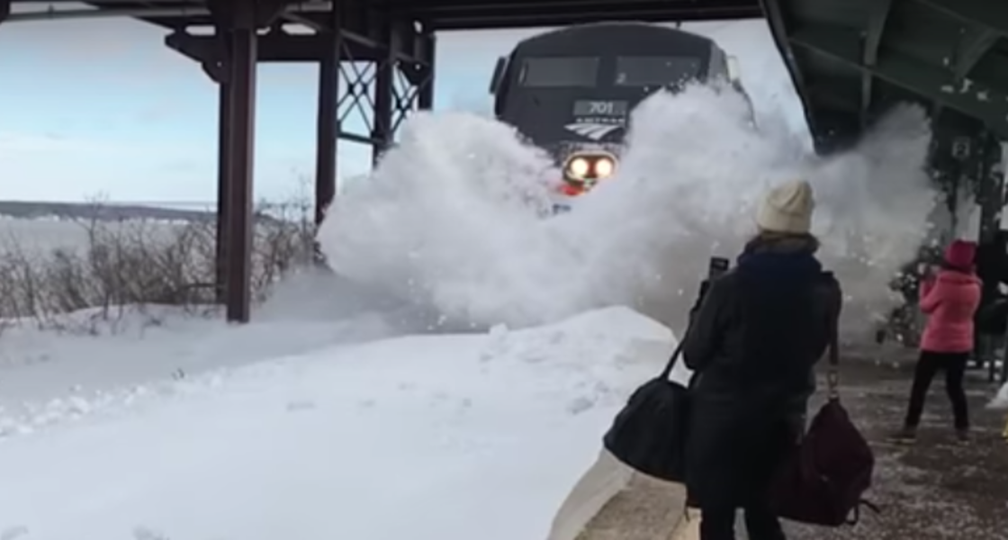 Train Covers Passengers In Blast of Snow - Thrillist