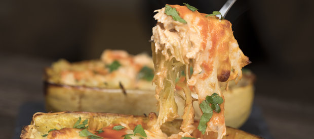 Make Gameday Healthier With Buffalo Chicken Spaghetti Squash