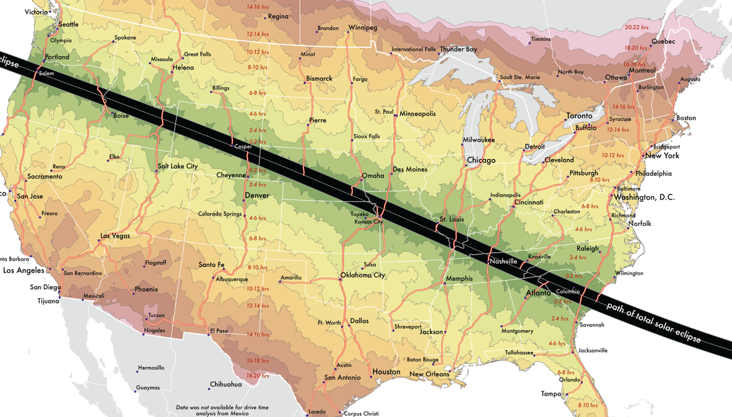 Total Solar Eclipse Map Shows How Long You Have to Drive to See It