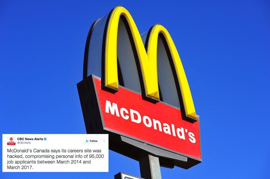 Hack Targets 95,000 McDonald's Job Applicants in Canada - Thrillist