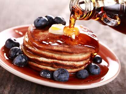 syrup on pancakes