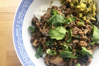 minced pork over rice