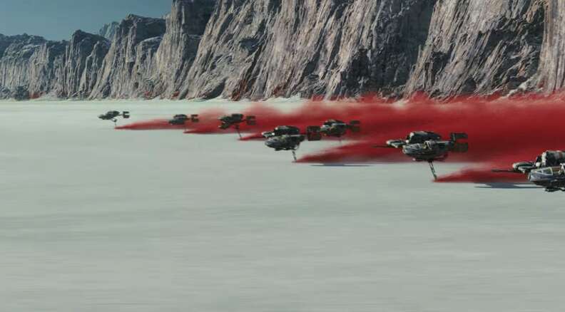 star wars last jedi trailer speeders red dust