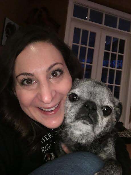 franklin the rescue pug with his mom mariesa hughes