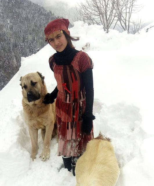 turkish girl with dog