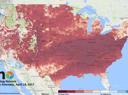 USGS Maps Show Premature Spring Across The Country - Thrillist
